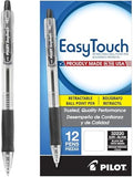 PILOT EasyTouch Ballpoint Pens, Black Ink Pens, 1.0mm, 12-Pack