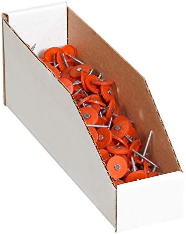 Top Pack Supply Open Top Bin Boxes, 3" x 12" x 4 1/2", White (Pack of 50)