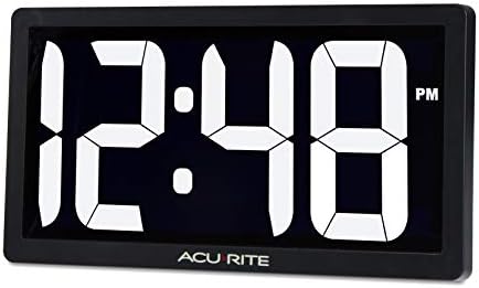 AcuRite 75114M 10-inch LED Digital Clock with Auto Dimming Brightness White (Pack of 8)