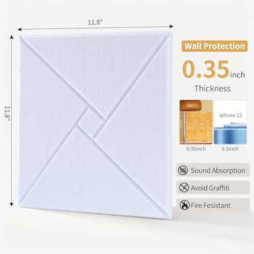 Large Bulletin Felt Board – 36" x 24" Wall Tiles with 50 Wooden Push Pins for Office, Home, Notes, Photos & DIY Classroom Décor(6PCS,White)