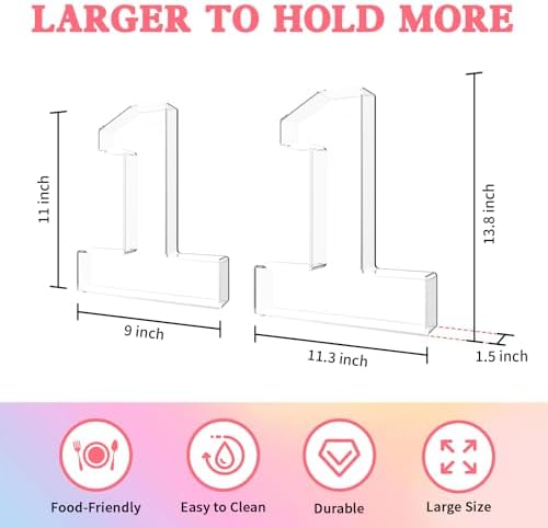 13.8" Acrylic Number Charcuterie Tray, Fillable Charcuterie Box (Number 1)