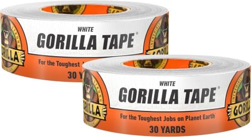 Gorilla Tape, White Duct Tape, 1.88" x 30 yd, White | (Pack of 12)