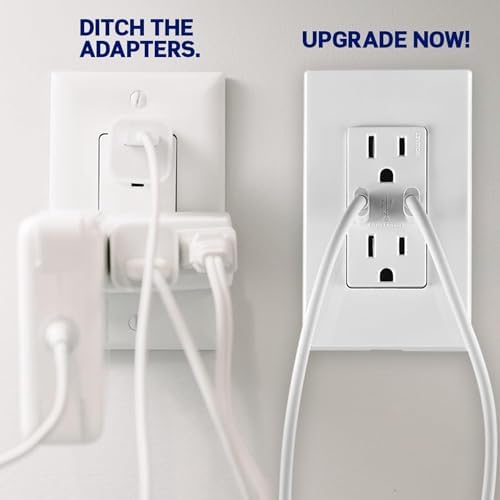 Leviton T5637-B 30W (6A) USB Dual Type-C/C in-Wall Charger with 15A Tamper-Resistant Outlet, USB Charger for Smartphones and Tablets, Not for Laptops, Brown