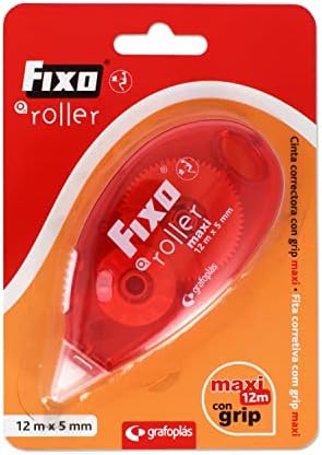 Fixo Roller | Extra Long White Tape Concealer | 5mmx12m | Ergonomic Design | Instant Drying | School Supplies