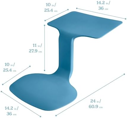ECR4Kids The Surf Portable Lap Desk, Flexible Seating, Peacock Blue
