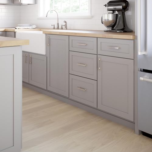 Franklin Brass 10 Pack Brushed Nickel Cabinet Handles 3-3/4 inch (96mm) Kitchen Cabinet Handles and Drawer Pulls for Cupboards and Dressers | Tiered Foot