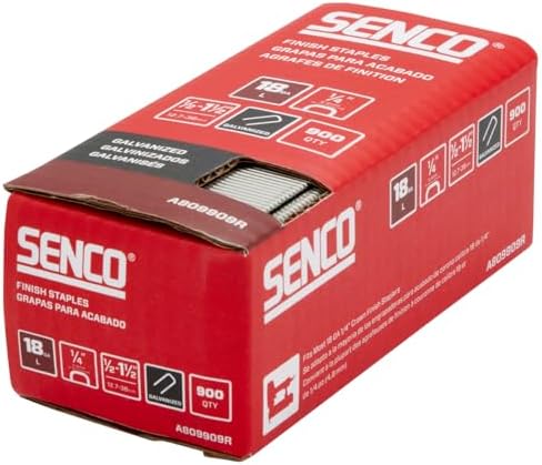 SENCO Galvanized 1/4" Crown Finish Staples, 1/2"-1 1/2" (A809909R) 1000/box