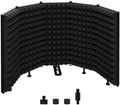 Microphone Isolation Shield – Foldable & Adjustable Soundproof Panel for Recording, Podcasting, Vocal Booth, Studio & Home Use (Five sides without stand)
