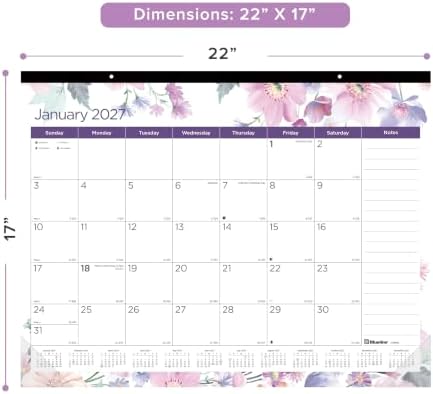 Blueline® 2027 Colorful Monthly Desk Pad Calendar, 12 Months, January to December, 22" x 17", Passion (C194113)