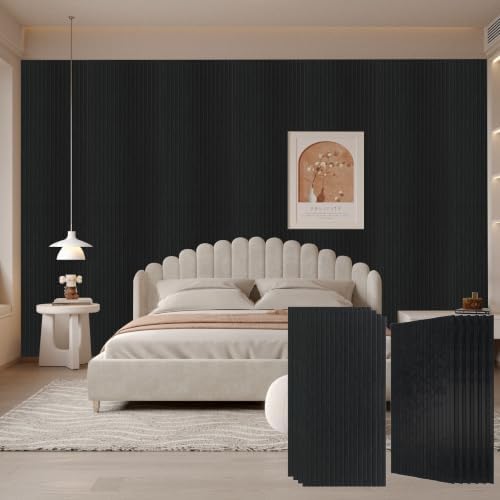 Large Acoustic Panels for Wall Sound Proof Sound Dampening Panels for Wall Decor And Ceilings 47.2 x 23.6 x 0.4 Inch Polyester Fiber Noise Absorb Panels for Bedroom Home Studio Office (Black, 10 Pack)