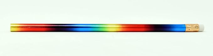 Pencil Guy Blank Glitz Round Pencils, Rainbow