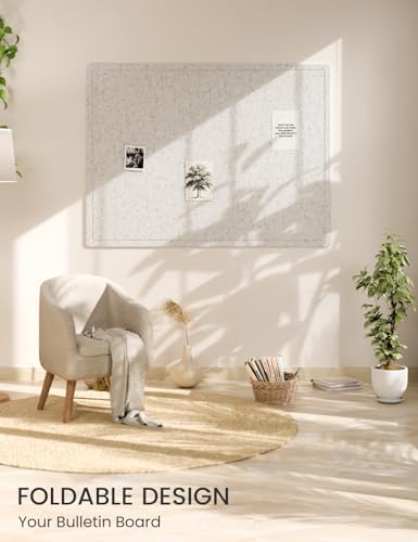 Fluxynara 47.2" x 35.4" Large Bulletin Board, Light Gray