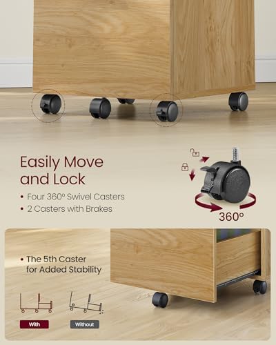 VASAGLE 2-Drawer File Cabinet, Small Rolling Filing Cabinet