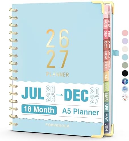 Jul 2026 - Dec 2027 Planner, Forvencer 18 Month Planner 2026-2027, 6" x 8"