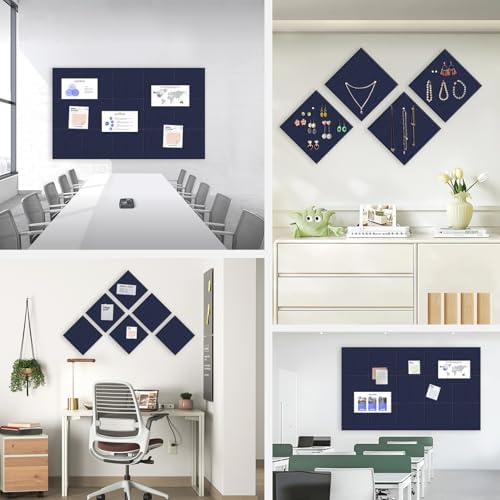 48" x 36" Large Felt Bulletin Board 1/2" Thick, Dark Blue