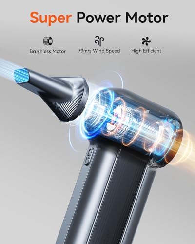 WOLFBOX MF100 Compressed Air Duster, 150000RPM Turbo Fan, 45 m/s Airflow