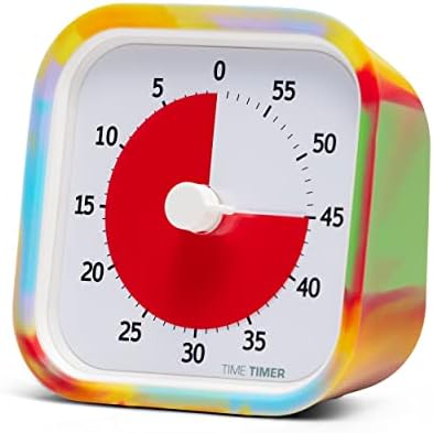 Time Timer MOD Tie Dye ⁠— Special Edition ⁠⁠— Visual Timer for Kids Classroom Learning, Elementary Teachers Desk Clock, Homeschool Study Tool and Office Meetings with Silent Operation (Tie Dye)