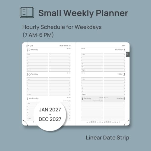 POPRUN Pocket Calendar 2027 for Purse, Weekly & Monthly Planner Pocket Size