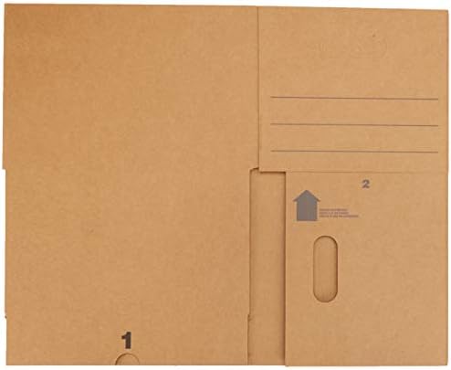 Amazon Basics Moving and Storage Boxes with Handles and Lift-Off Lids, File Storage, Collapsible, 15x10x12 in, Brown, 20-Pack