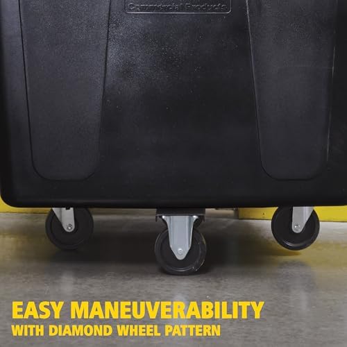 Rubbermaid Commercial Products Bulk Cube Truck with Wheels, Black, Transport up to 600 lb. of Waste/Laundry/Linen/Supply/Packaging Material for Hospital/Hotel/School