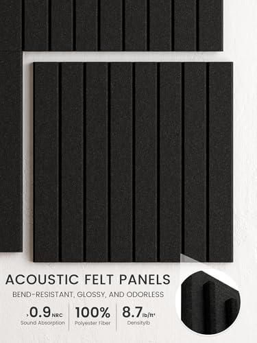 Bumusty 36"x 24" Large Felt Bulletin Board Tiles,Black