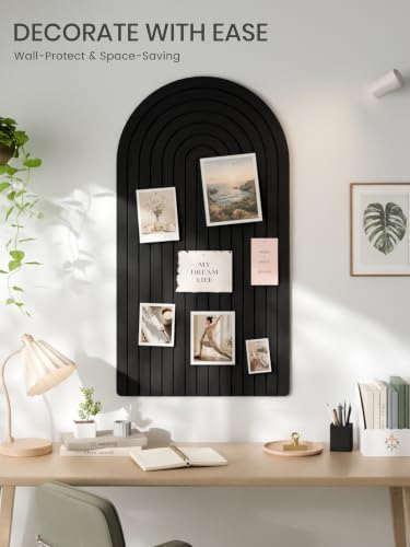 Large Arched Felt Bulletin Board 47.2''×25.5'', Black