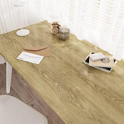 WESTICK Glossy Brown Wood Contact Paper Self Adhesive Wooden Wallpaper Kitchen Countertop Peel and Stick Waterproof Removable Faux Wood Grain Contact Paper for Countertops Tables Cabinets 196"x15.8"