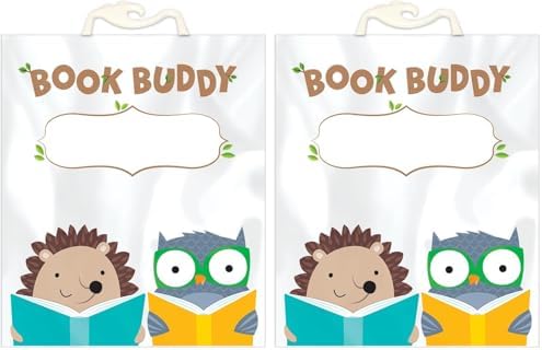 CTP Woodland Friends Book Buddy Bag, Clear 10.5” x 12.5” Storage Bags (Creative Teaching Press 8537) (Pack of 2)
