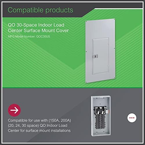 Square D - QOC30US 30-Space Load Center Surface Cover,GRAY