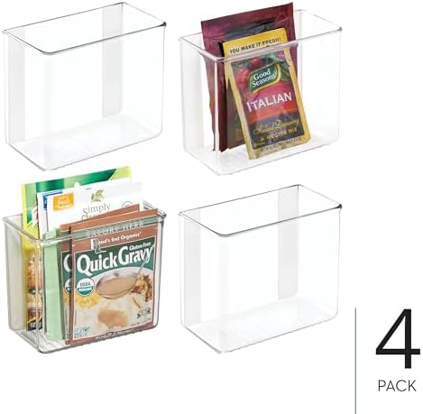 iDesign Adhesive Organizer Bin, Set of 4, Clear