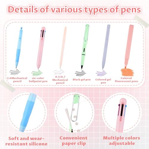 80Pcs Aesthetic School Supplies with Cute Pencil Case, 12 Pastel Highlighters, 4 Multicolor Ballpoint Pens, 6 Gel Pens with Refills, 10 Mechanical Pencils with Leads for Student Stationery Set(Pink)