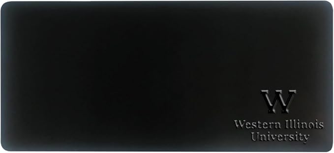 Western Illinois University Alumni Desk Mat, Durable Office Supplies, Non-Slip Base, Responsive Desk Pad with Smooth Surface, Black