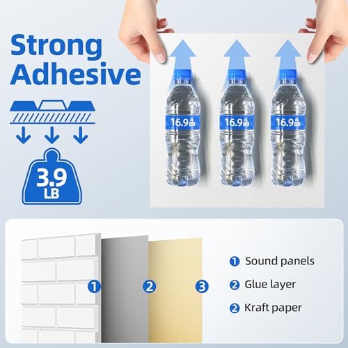 20 Pack Acoustic Panels with Self Adhesive Sound Proof Foam Panels for Wall