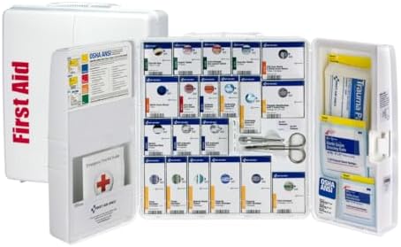 First Aid Only SmartCompliance 50-Person OSHA Compliant First Aid Kit for Business and Office Spaces - Large Plastic Cabinet - Emergency Supplies for Cuts, Bruises, and Scrapes - 245 Pieces