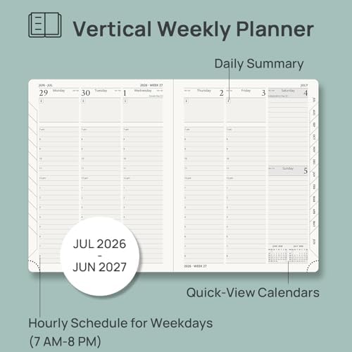 POPRUN Planner 2026-2027, 6.5" x 8.5", Academic Daily Weekly and Monthly