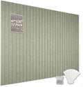 Cork Board Alternative-Felt Slat Wall Paneling,Office Bulletin Board for Decoration, Suitable for Displaying Photos and Documents, with Removable Adhesive Labels,12-Pack (Cinerous)
