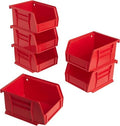 Akro-Mils 30210 AkroBins Plastic Storage Bins, 5"x4"x3", Red, 6-Pack