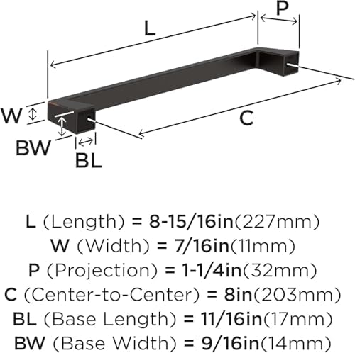 Amerock 8" Blackrock Oil-Rubbed Bronze Drawer Pull