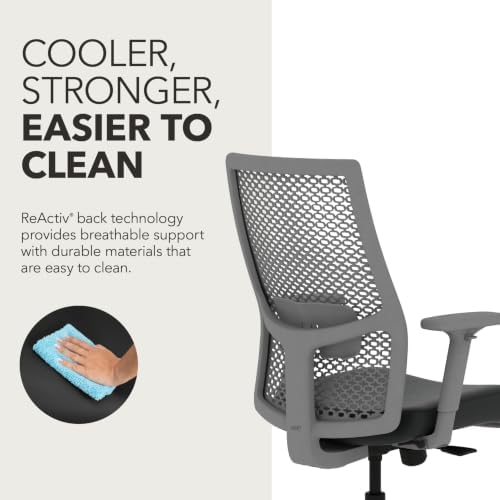 HON Ignition 2.0 ReActiv Ergonomic Office Chair, Lumbar Support, Black