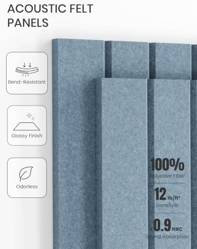 Fluxynara 48" x 36" Large Felt Bulletin Board, Dusty Blue
