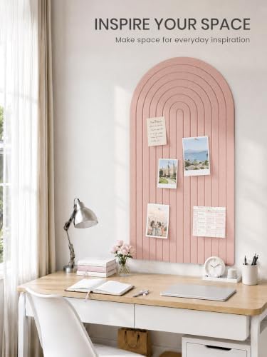 Large Arched Felt Bulletin Board 47.2''×25.5'', Pink