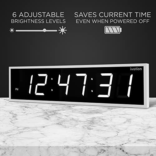 Ivation Oversized Digital Wall Clock with Large LED Display & Timer, 72"
