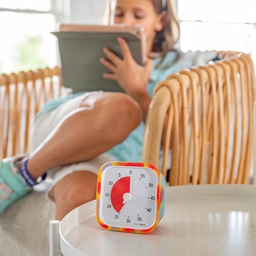 Time Timer MOD Tie Dye ⁠— Special Edition ⁠⁠— Visual Timer for Kids Classroom Learning, Elementary Teachers Desk Clock, Homeschool Study Tool and Office Meetings with Silent Operation (Tie Dye)
