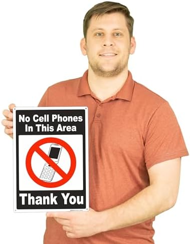 Brimar No Cell Phones in This Area Sign 10" X 14" Polyethylene Plastic