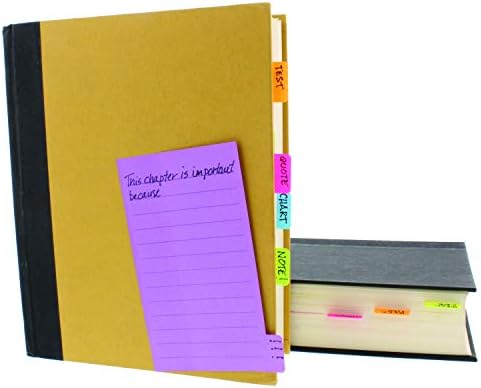 Redi-Tag Divider Sticky Notes, Tabbed Self-Stick Lined Notepads, 240 Ruled Notes, 4" x 6", 4 Books Per Pack, Assorted Colors (B29504)