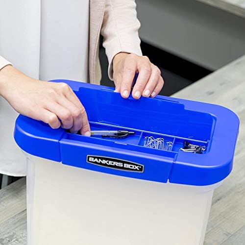 Bankers Box Heavy Duty Portable Plastic File Box with Hanging Rails, Letter, 1 Pack (0086304)