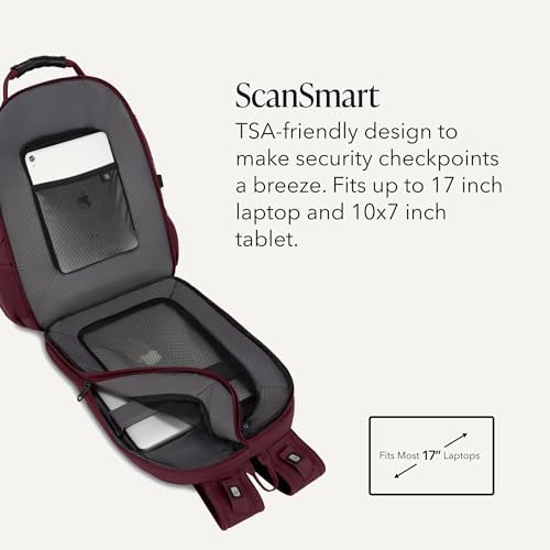SWISSGEAR 1900 ScanSmart Laptop Backpack, Fits Most 17-Inch Laptops, TSA-Friendly Lay-Flat Design, RFID Protection, and Tablet Pocket, Black, 31L, 18.5-Inch