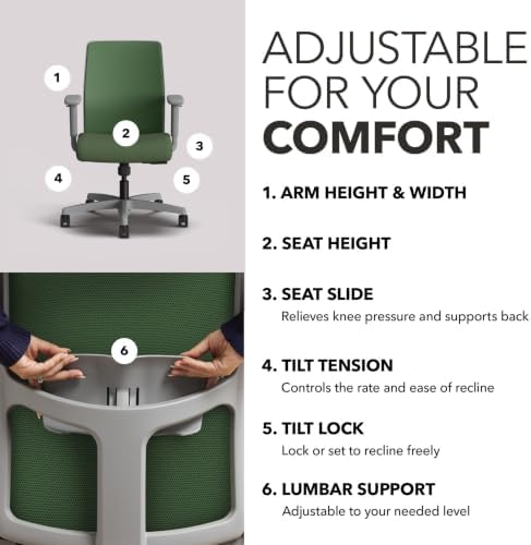HON Ignition 2.0 Low Back Ergonomic Office Chair, Desk Chair, Leaf
