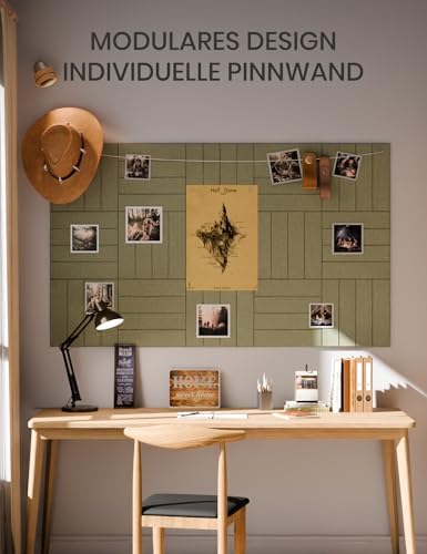 Bumusty 36" x 24" Large Cork Board Alternative, Olive Green