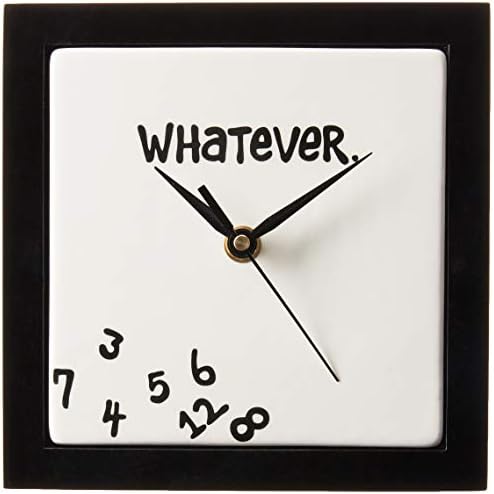 Enesco Our Name is Mud Whatever Scrambled Numbers Always Late Battery-Operated Wall Clock, 7.5 Inch